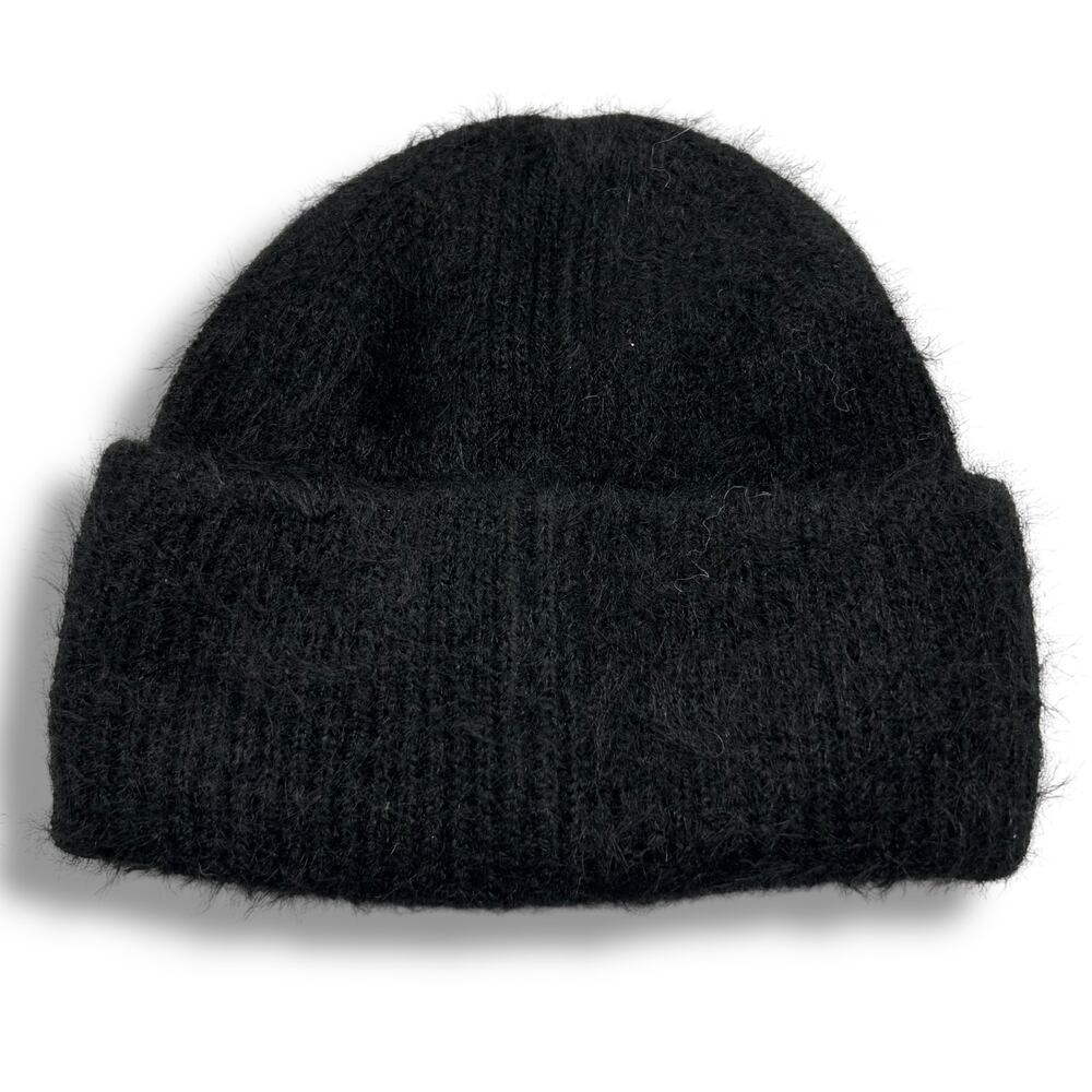 NEW Soia & Kyo Black Beanie Hat Fold Over Jaya Winter Ribbed Soft Cozy NWT - Picture 3 of 9